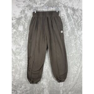 YoungLA Joggers Cover Workout Gym Sweatpants Brown Embroidery Mens Medium Pocket